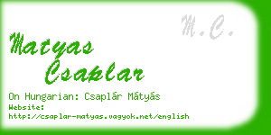 matyas csaplar business card